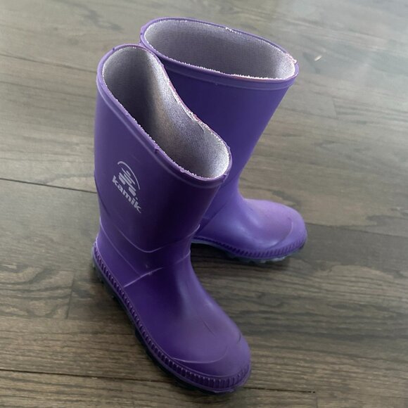 Kamik Kids Stomp Waterproof Rain Boots Purple Size 1 - Picture 1 of 4